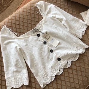 Zara Eyelet Top BNWT Sz Xsmall